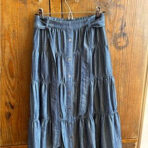 Current Air Blue Bubble Midi Skirt Resort Wear